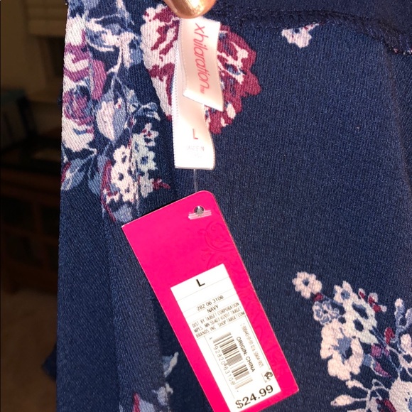 NWT, navy floral kimono style open longline cardigan sweater - Picture 5 of 6